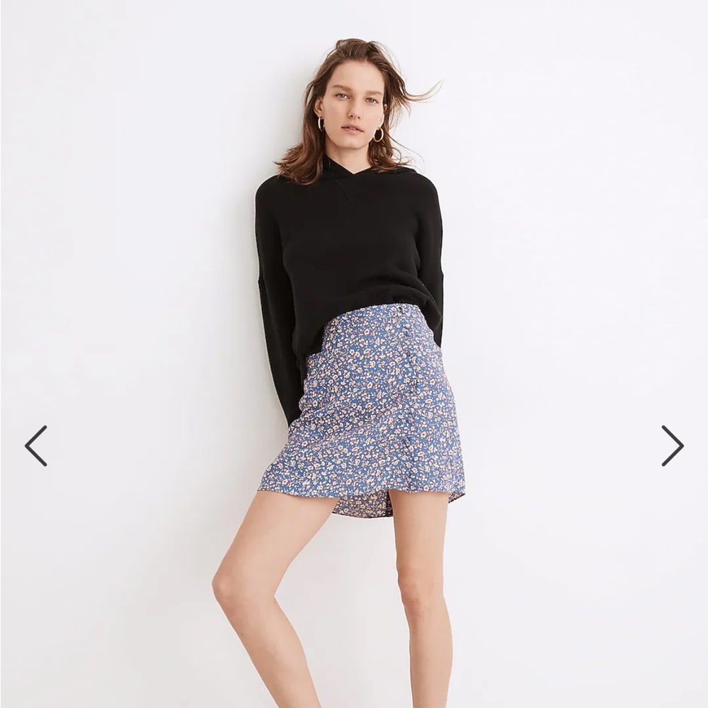 Madewell Porch Side-Button Mini Skirt in Summer Vines size 0